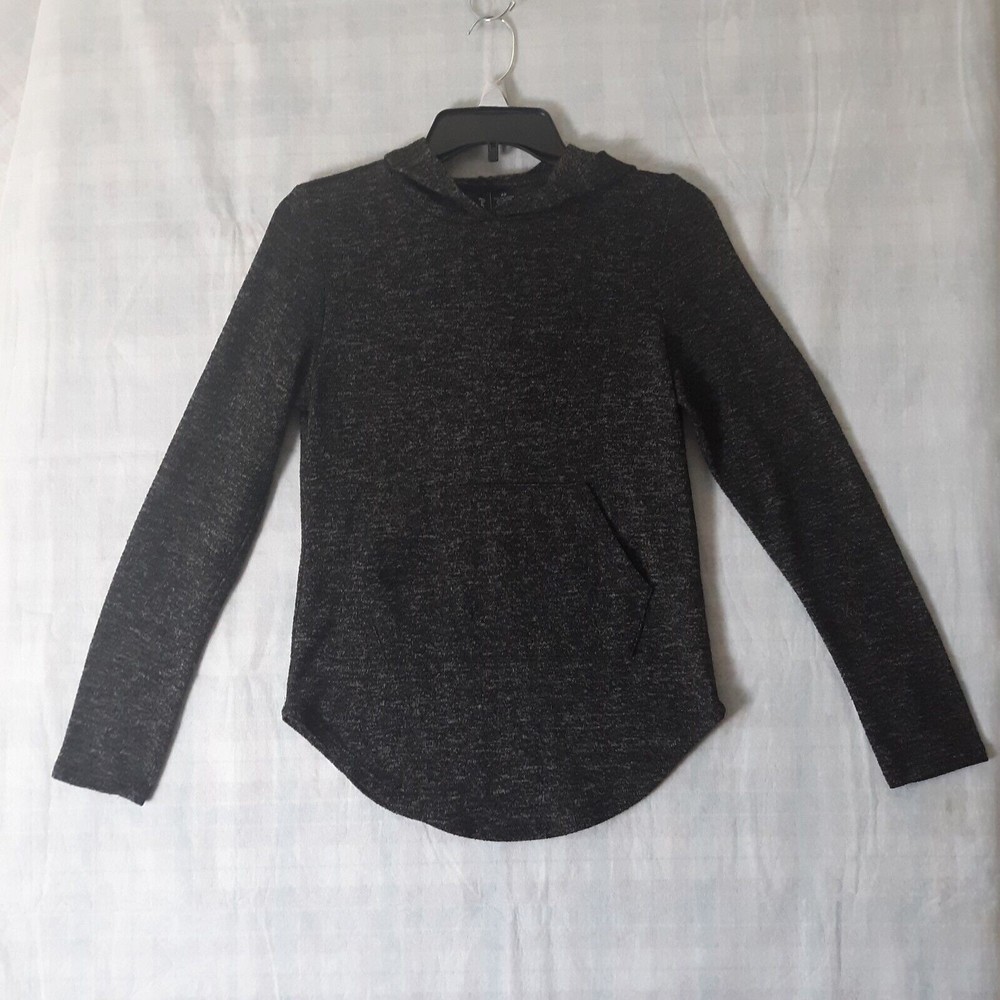 Free For All Women's Gray Sweater Size XS Hooded Pullover Lightweight Breathable